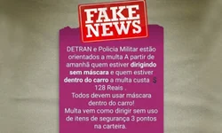 Multa de trânsito por dirigir sem máscara é fake news