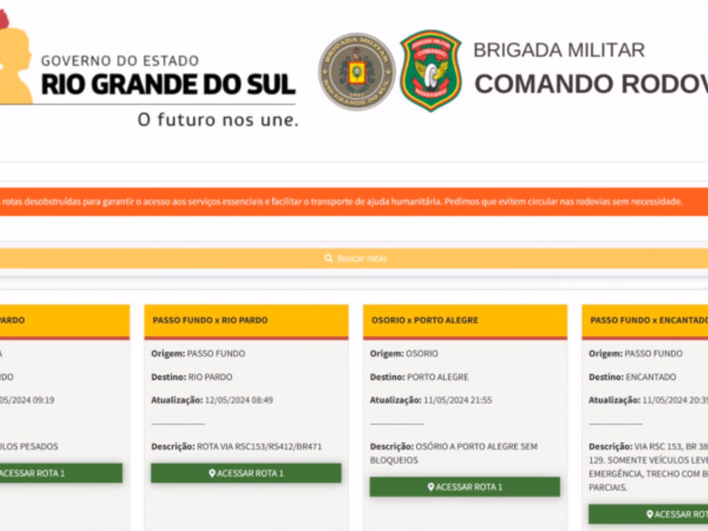 Aplicativo disponibiliza roteiro e pontos de controle nas estradas