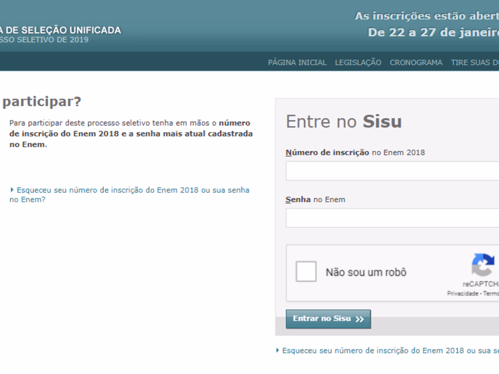 Devido à instabilidade no site, inscrições para o Sisu são prorrogadas