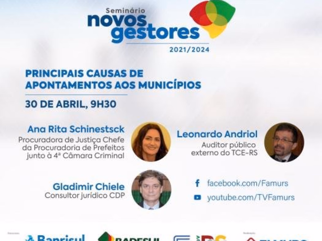 Seminário Novos Gestores abordará principais causas de apontamentos