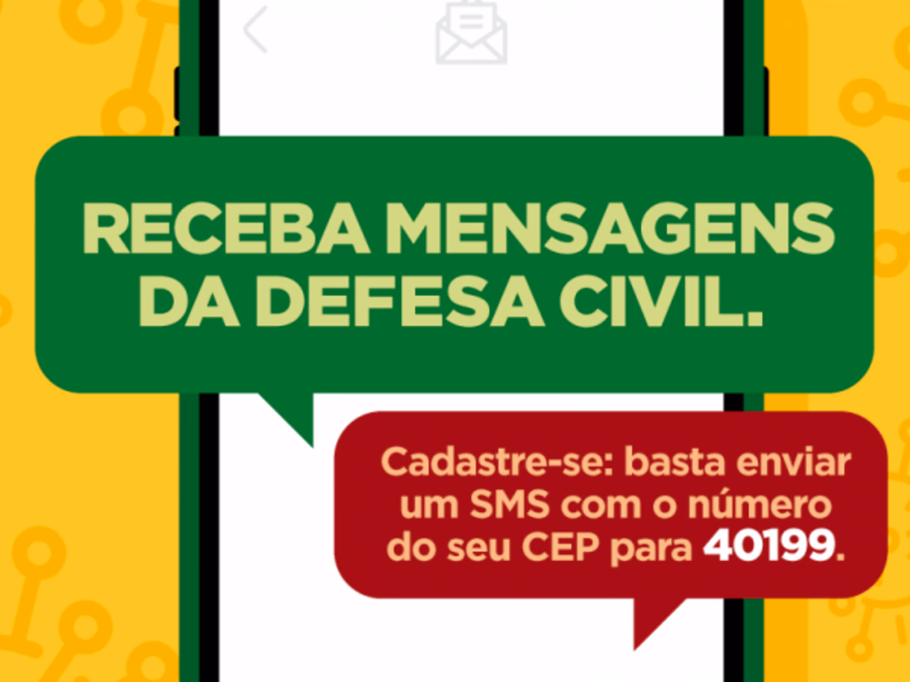 Defesa Civil tem 625 mil celulares cadastrados para receber alertas