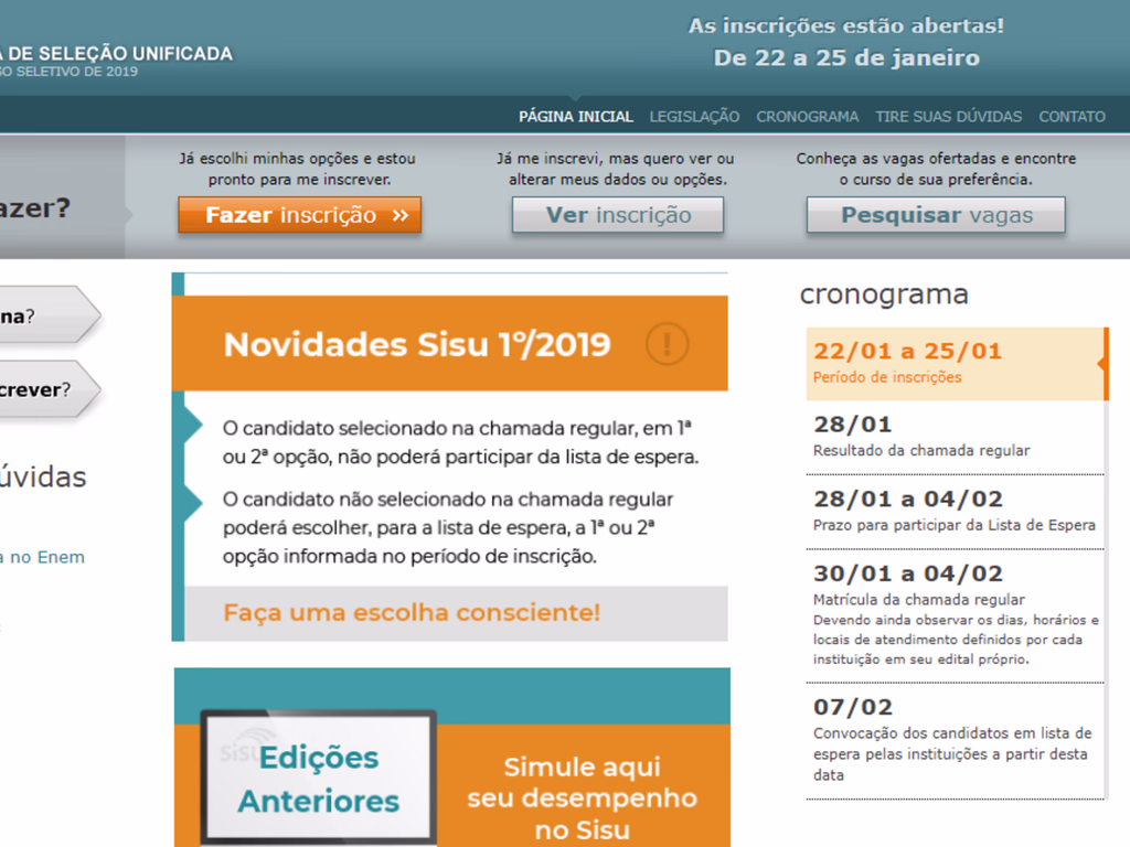 MEC divulga comunicado sobre lentidão no Sistema de Seleção Unificada