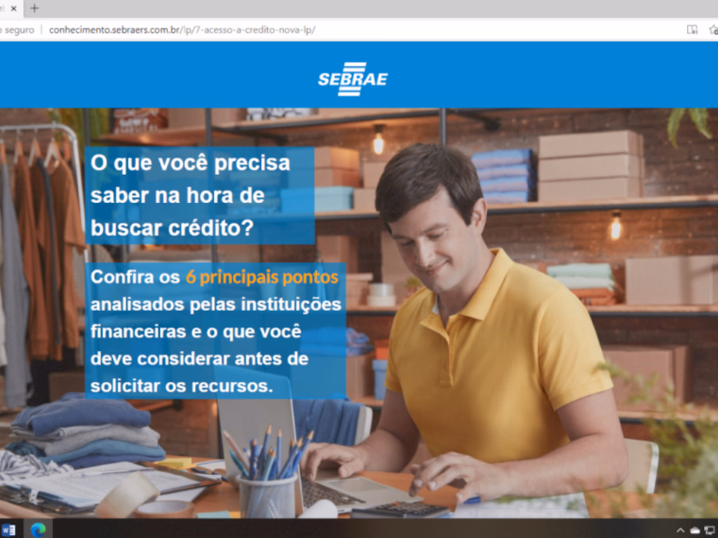Sebrae RS lança página para esclarecer dúvidas sobre linhas de crédito