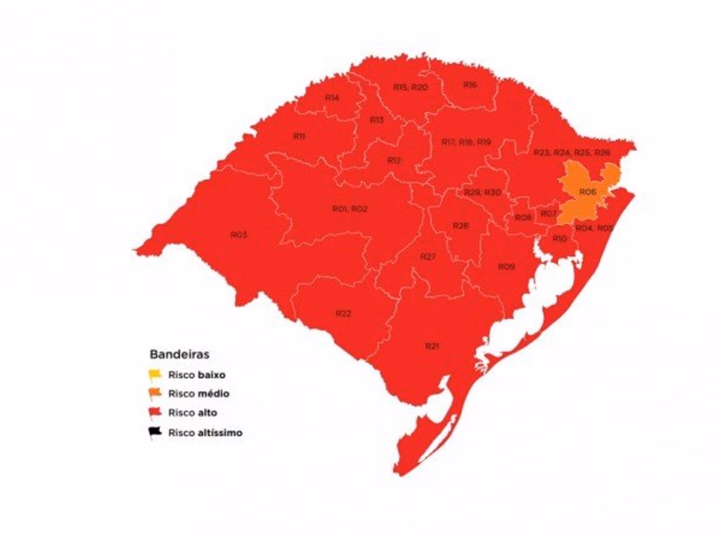 Uruguaiana em bandeira vermelha pela 3ª semana consecutiva