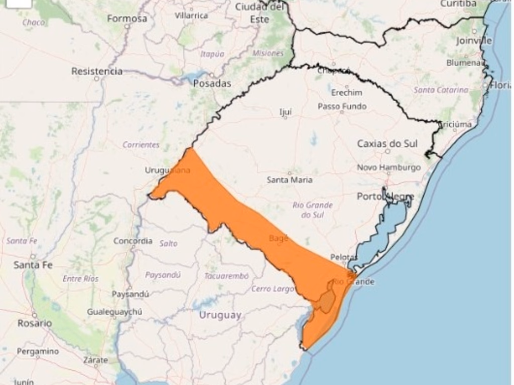 Inmet emite alerta de perigo para a região da fronteira