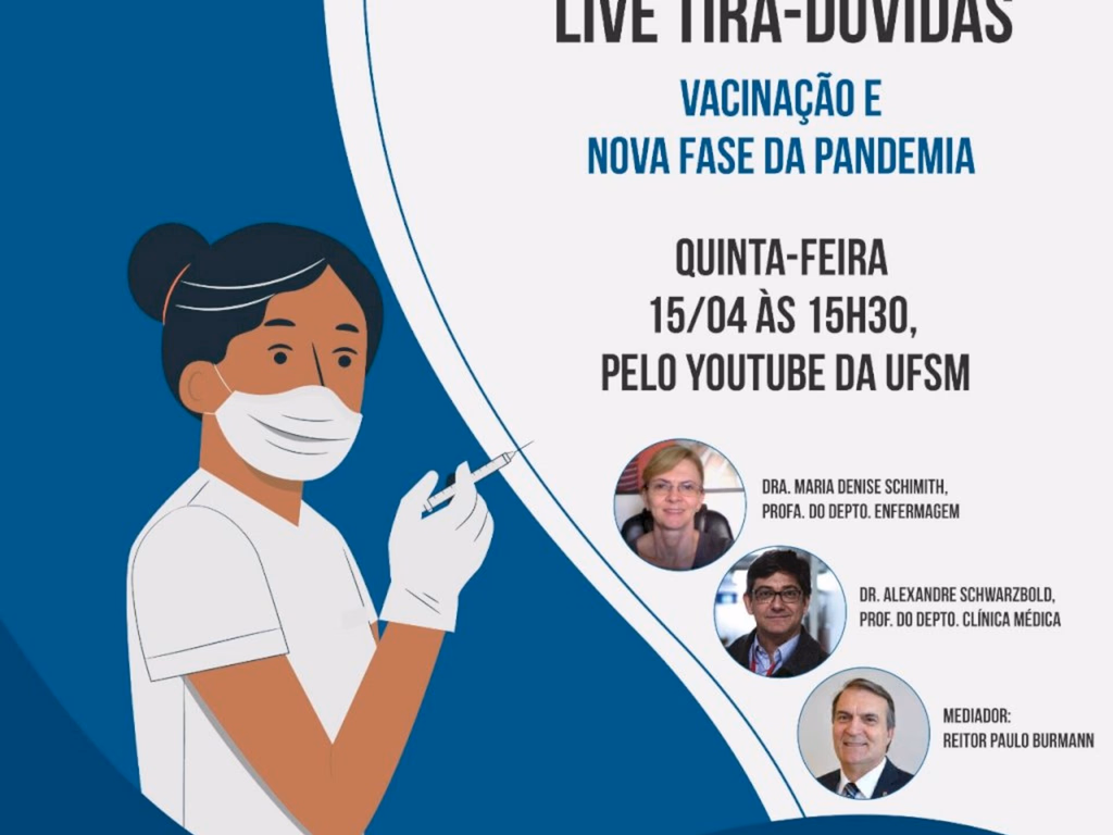 Live tira-dúvidas sobre vacinação e nova fase da pandemia acontece nesta quinta