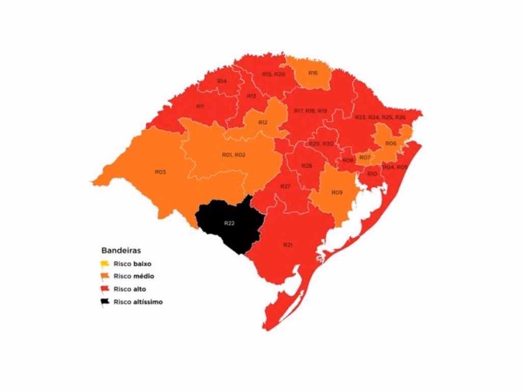 Após seis semanas, Uruguaiana volta à bandeira laranja