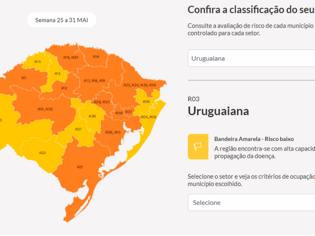 Uruguaiana volta a ser bandeira amarela no Distanciamento