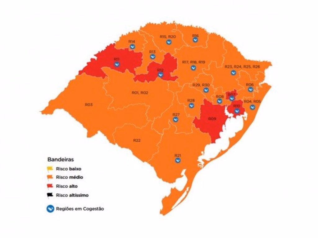 Uruguaiana continua na bandeira laranja