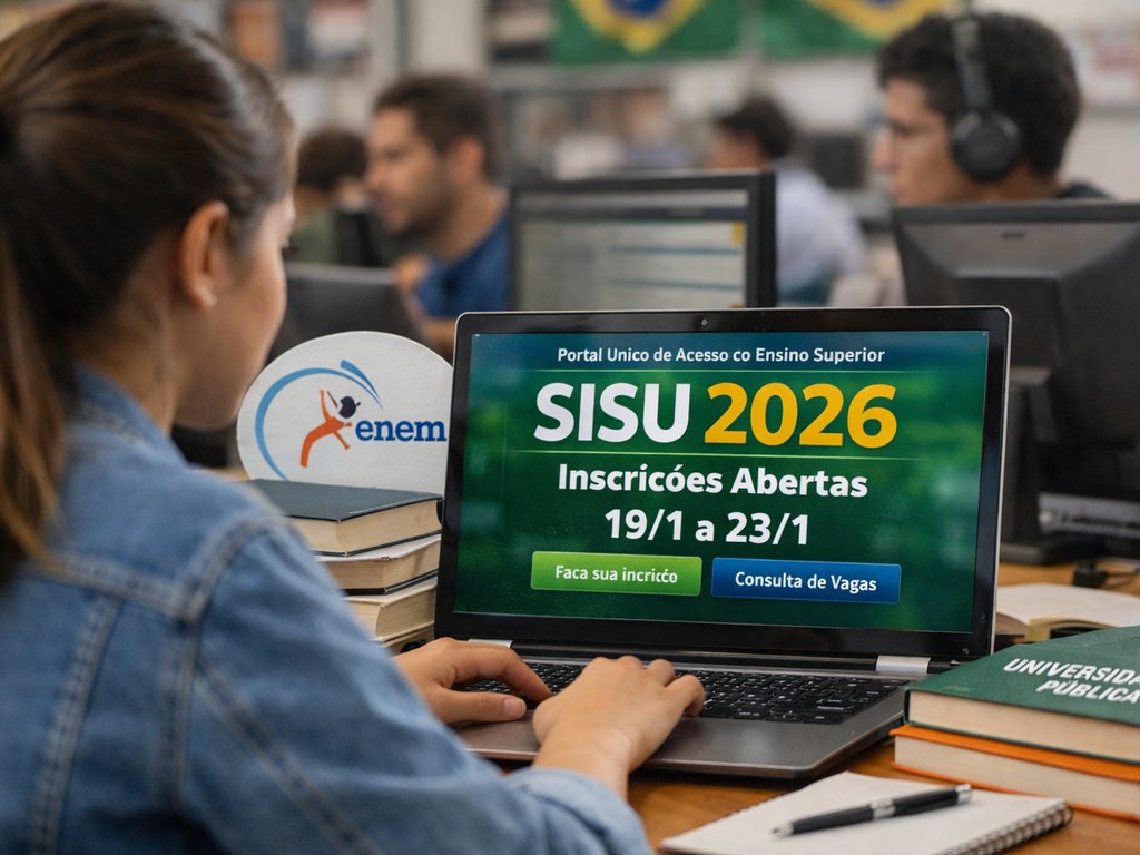 Inscrições para o Sisu 2026 começaram nesta segunda-feira 