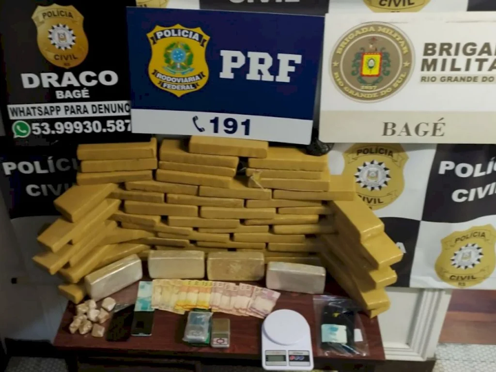 Operação policial realiza maior apreensão de droga do ano em Bagé