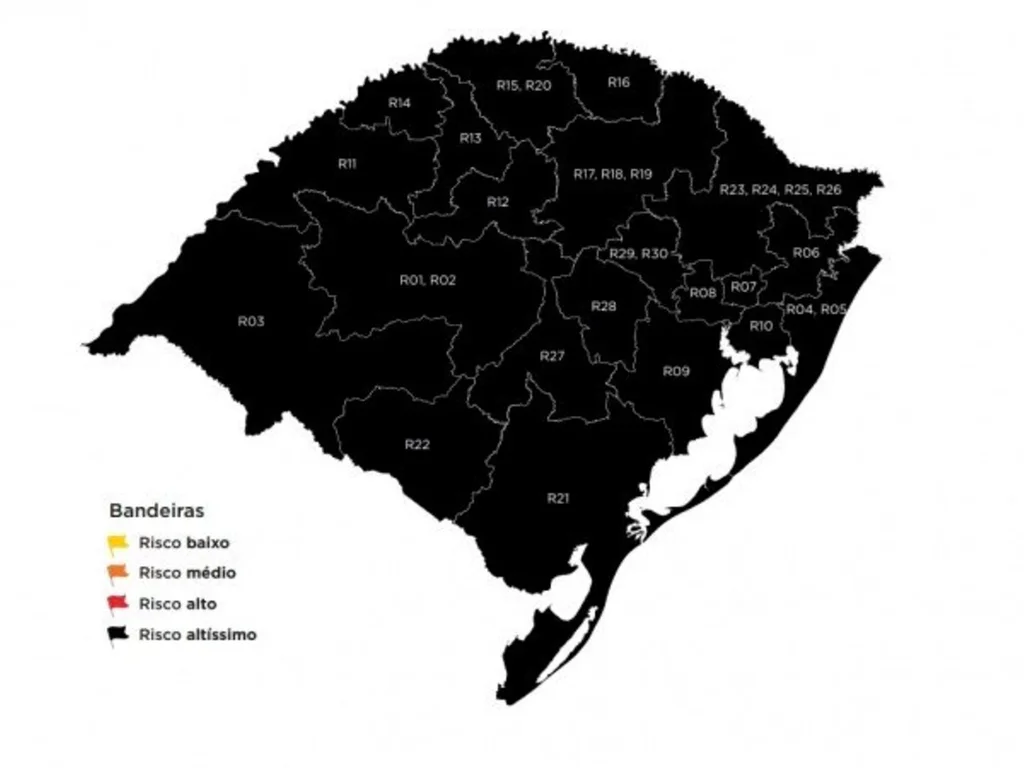 RS vai para a nona semana consecutiva em bandeira preta